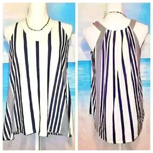 PUELLA Woman TUNIC High End Soft TUNIC Top WHITE and BLUE Shirt size XXS-Sm